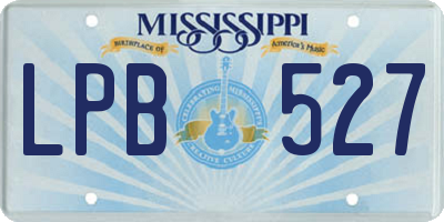 MS license plate LPB527