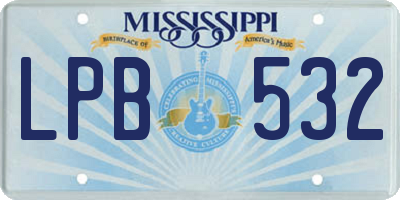 MS license plate LPB532