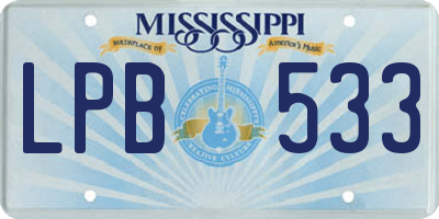 MS license plate LPB533