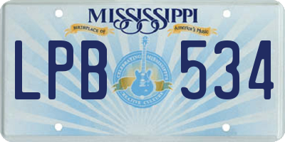 MS license plate LPB534