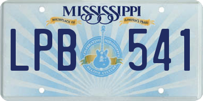 MS license plate LPB541