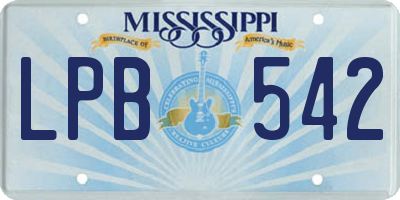 MS license plate LPB542