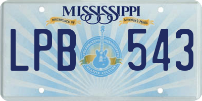 MS license plate LPB543