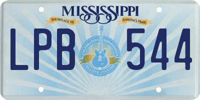 MS license plate LPB544
