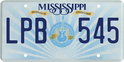 MS license plate LPB545