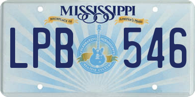 MS license plate LPB546
