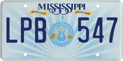MS license plate LPB547
