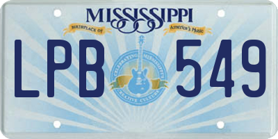 MS license plate LPB549