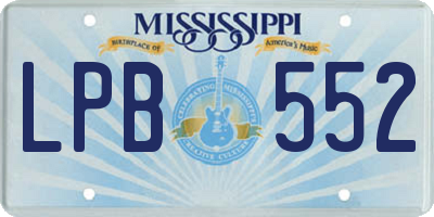MS license plate LPB552