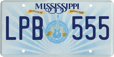 MS license plate LPB555