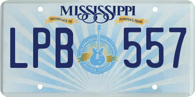 MS license plate LPB557