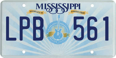 MS license plate LPB561