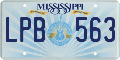 MS license plate LPB563