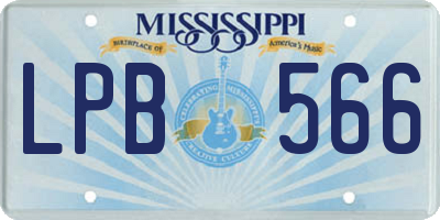 MS license plate LPB566