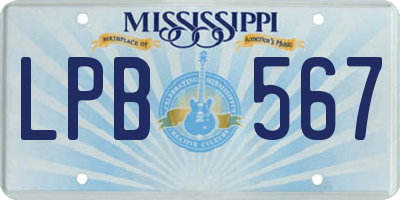 MS license plate LPB567