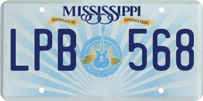 MS license plate LPB568