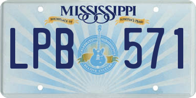 MS license plate LPB571