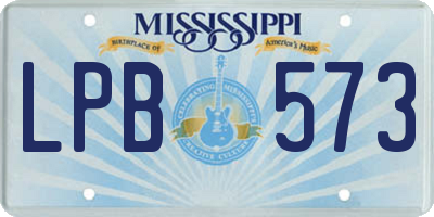 MS license plate LPB573