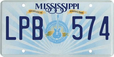 MS license plate LPB574