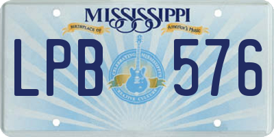MS license plate LPB576