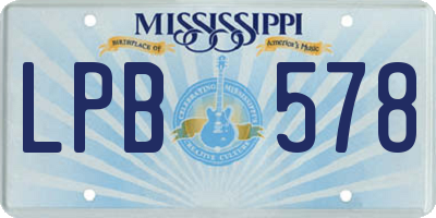 MS license plate LPB578