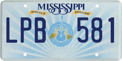 MS license plate LPB581