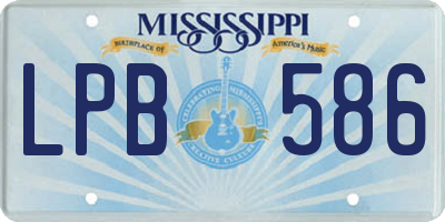 MS license plate LPB586