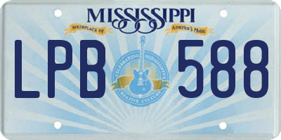 MS license plate LPB588