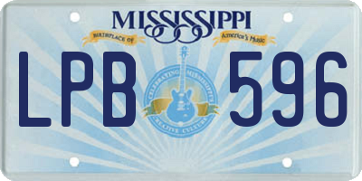 MS license plate LPB596