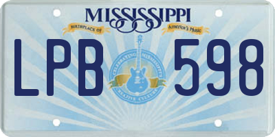MS license plate LPB598