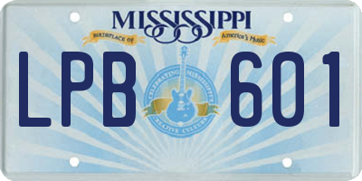 MS license plate LPB601