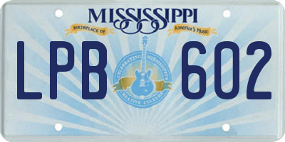 MS license plate LPB602