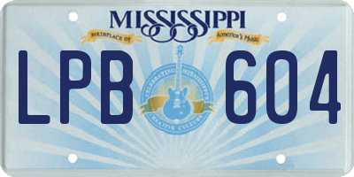 MS license plate LPB604