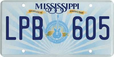 MS license plate LPB605