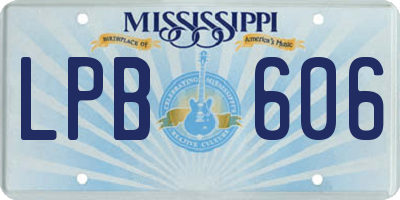 MS license plate LPB606