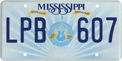 MS license plate LPB607