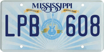 MS license plate LPB608