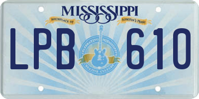 MS license plate LPB610