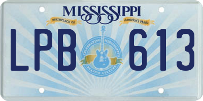MS license plate LPB613