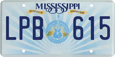 MS license plate LPB615