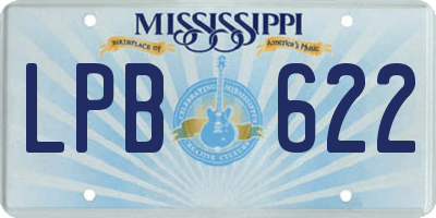 MS license plate LPB622