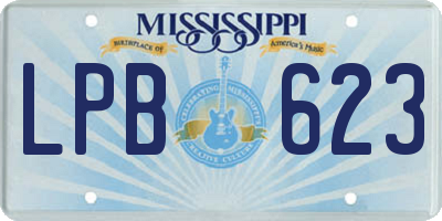 MS license plate LPB623