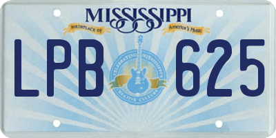 MS license plate LPB625