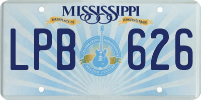 MS license plate LPB626
