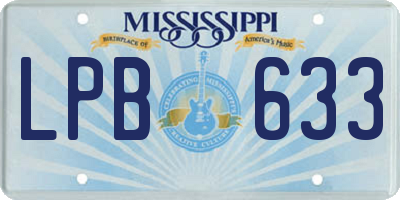 MS license plate LPB633