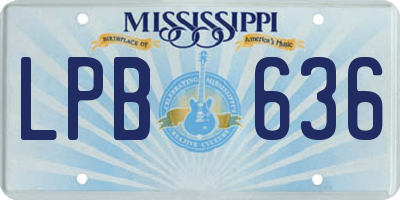 MS license plate LPB636