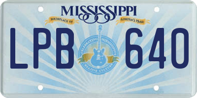 MS license plate LPB640