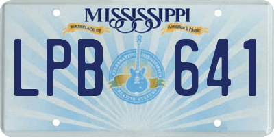 MS license plate LPB641
