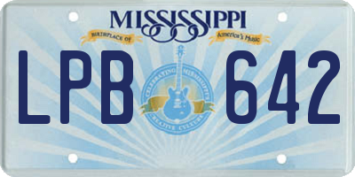 MS license plate LPB642
