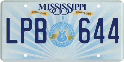 MS license plate LPB644